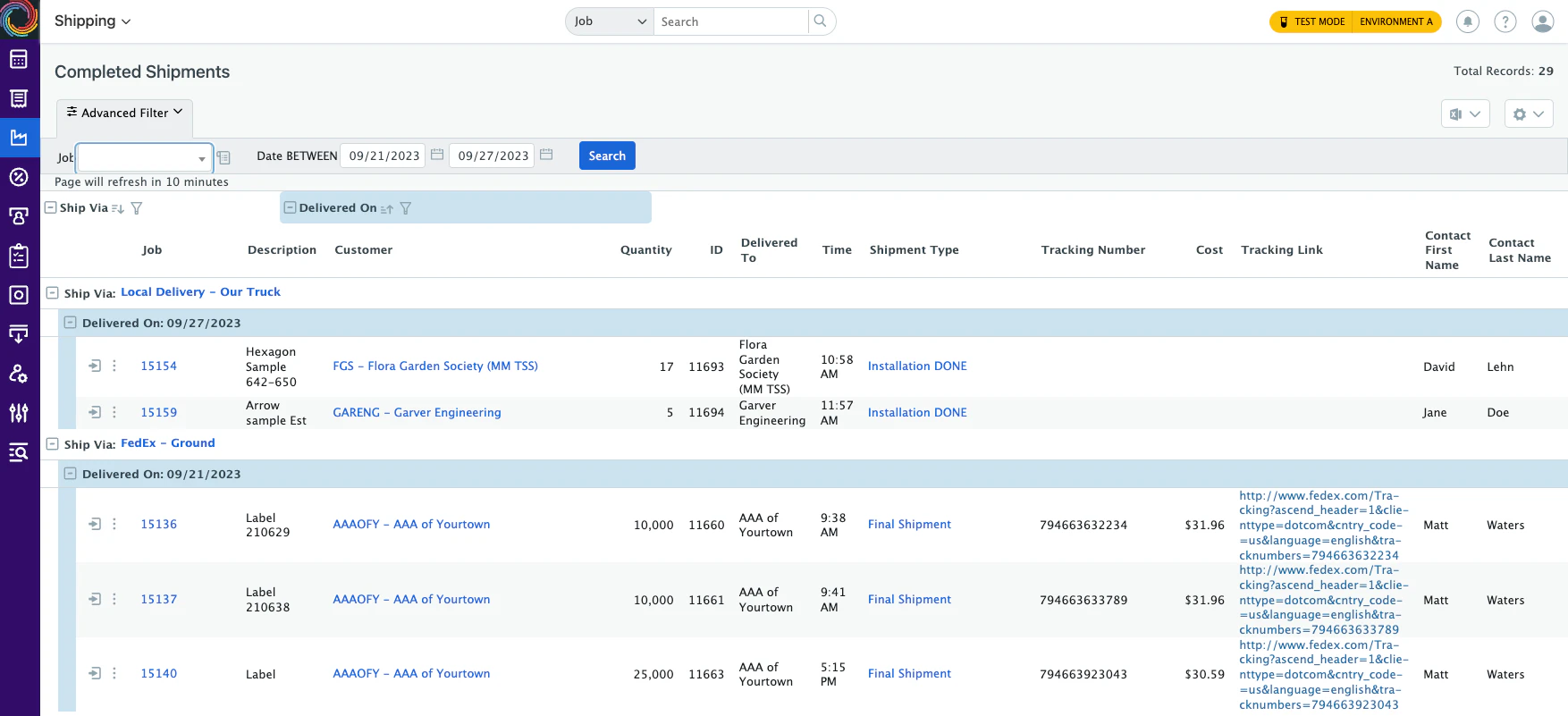 screenshot of ePS Pace
